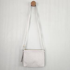 NEW Madewell Cream Hand Woven Leather Crossbody Bag